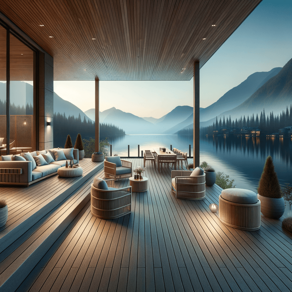 Custom composite deck with lake view